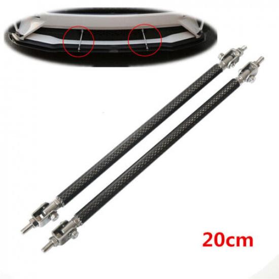 7.8'' Adjustable Car Front Bumper Lip Splitter Strut Rod Support Carbon Fiber 2x