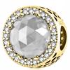 Gold Charms White Stone Bead With White Crystal Silver 925