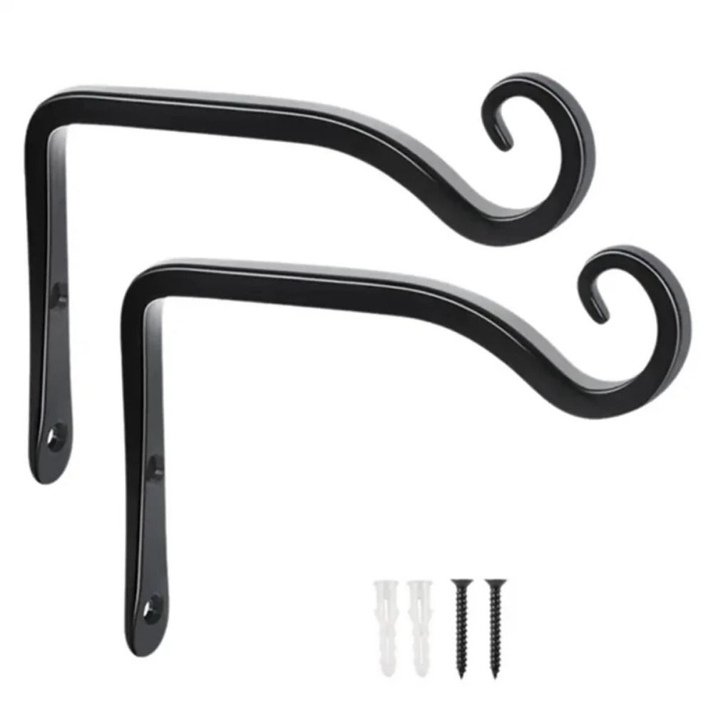 Multi-purpose Hanging Plant Stand Hooks Wrought Iron Hanging Plant Brackets  Flower Baskets