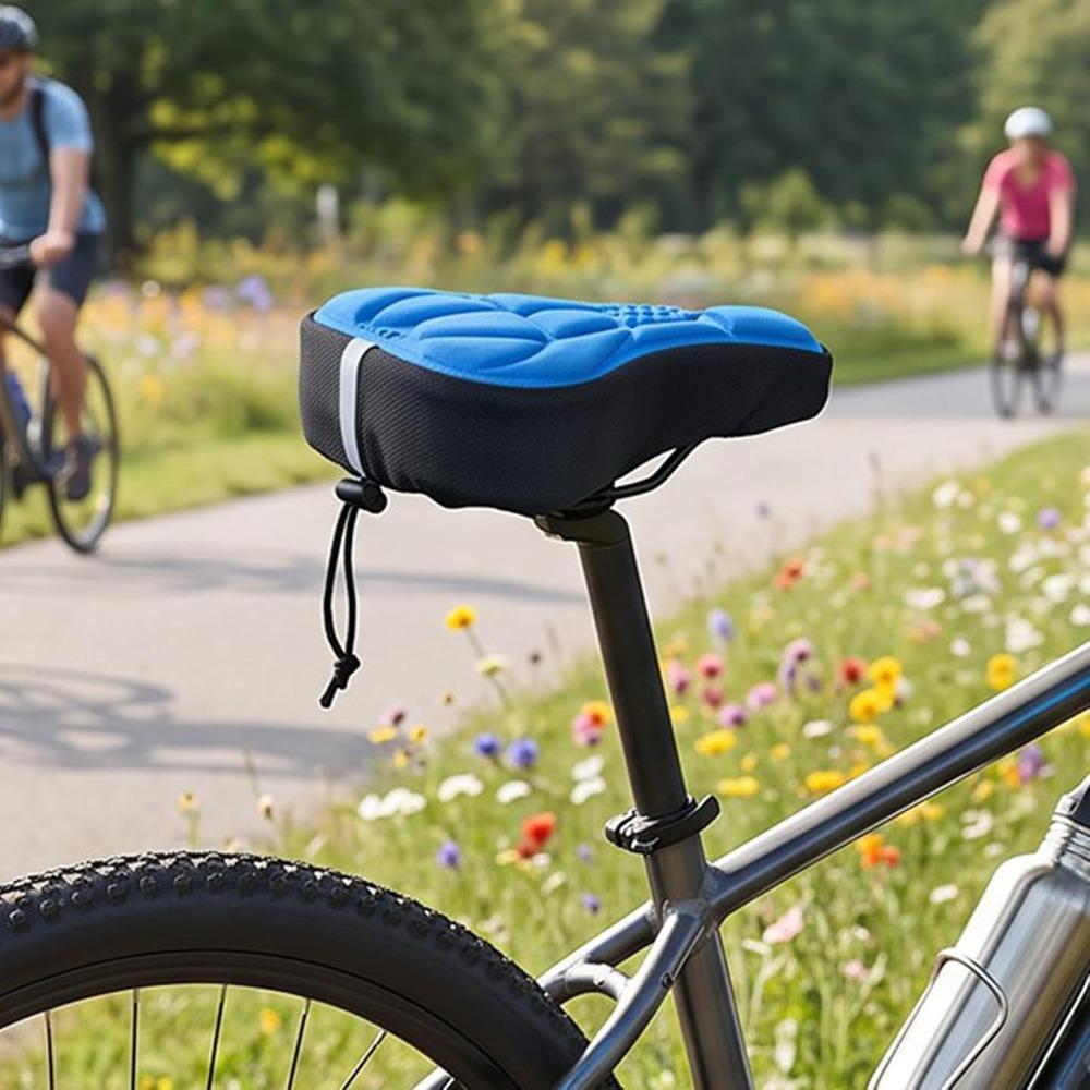 2PCS Sponge Bicycle Saddle Cushion 3D Padded Cycling Seat Cover  Mountain Bike Riding