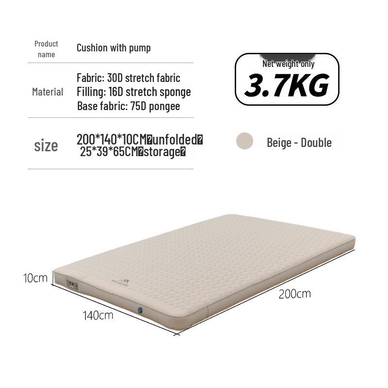 Mountain Outdoor Camping Inflatable Bed with Built-in Pump – Lightweight and Convenient Mattress