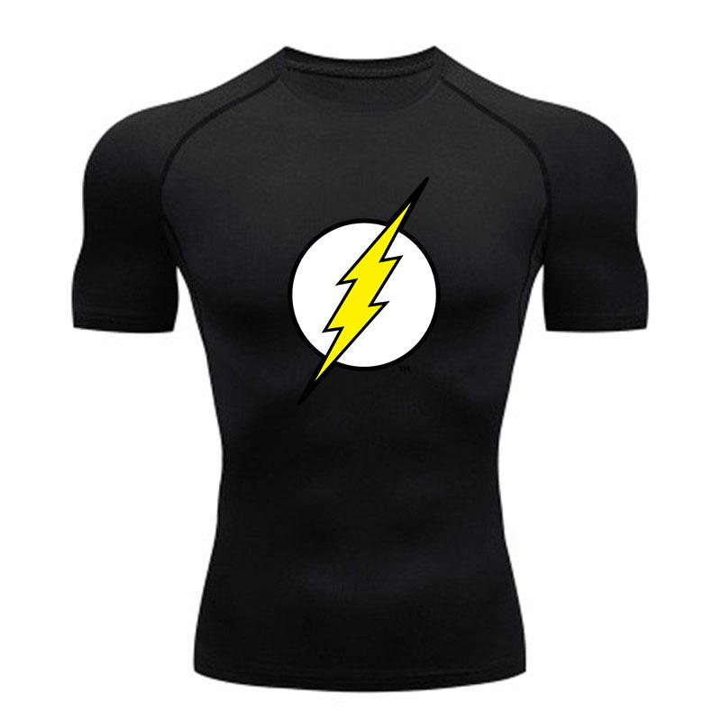 Men's Quick Dry Compression Fitness Sports T-Shirt Yellow Li