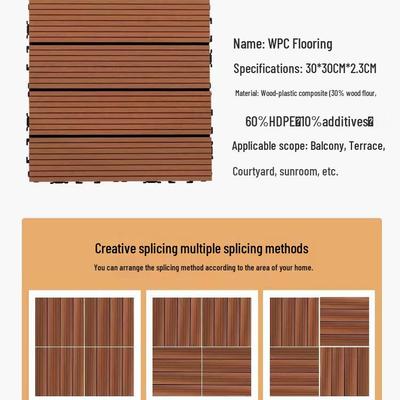 Waterproof Outdoor Terrace Flooring: Self-Laying, Anti-Corrosion Solid Wood-Plastic.