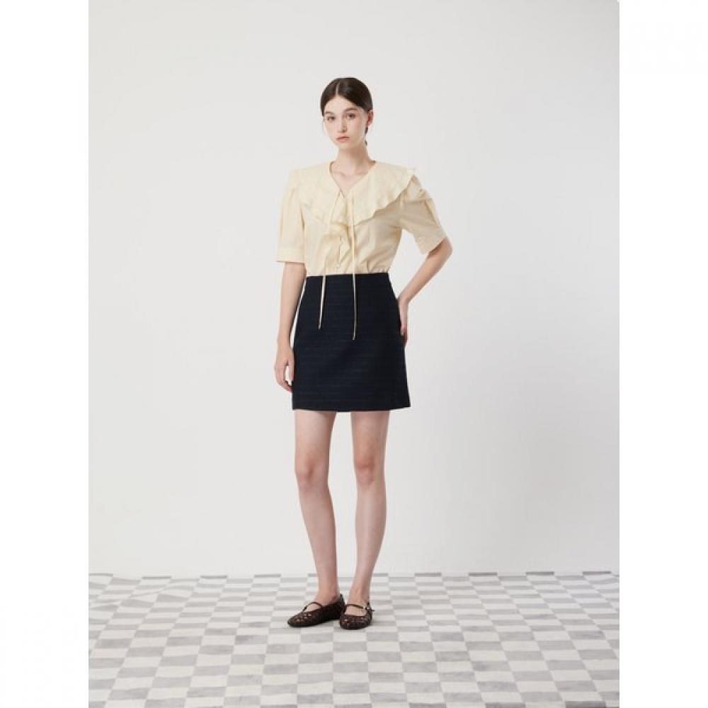 

Cc Collect Tie Ruffle Half Sleeve Blouse C252psc135 Light beige (LE)/66