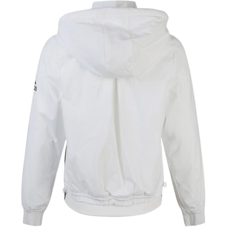Adidas Comfortable Skin-Friendly Soft Hooded Zip-Up Long Sleeve Jacket Women Jackets White FT1760