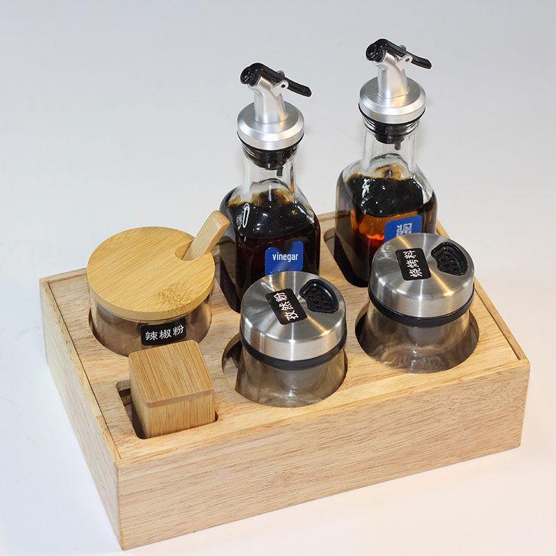 Jun Chu Commercial Wooden Condiment Set
