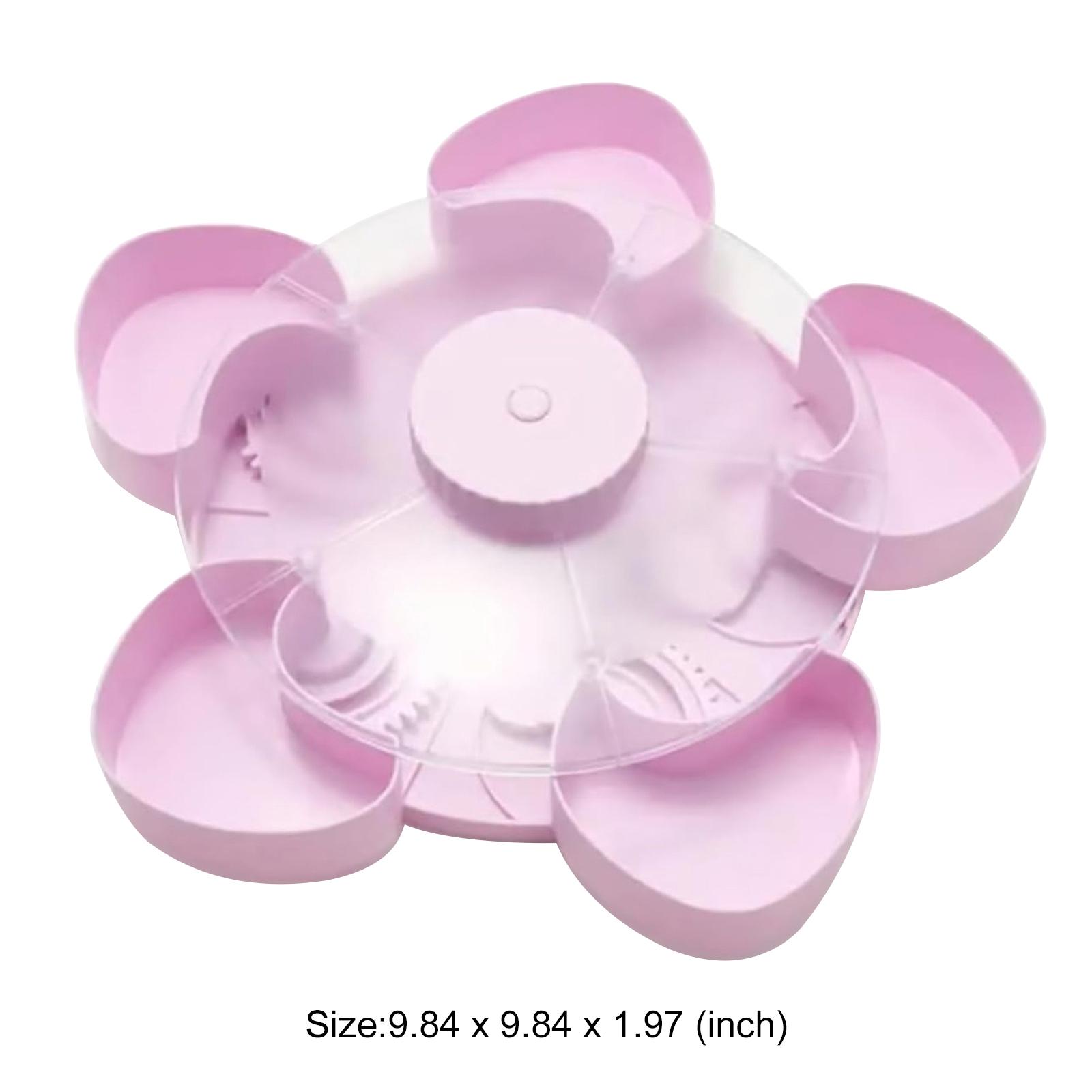 Portable Divided Serving Tray with Lid Mess-Free Rotating Snack Box Lazy Susan Fruit Storage Box Rotating Snack Spinner for Wedd