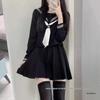 Authentic Japanese Student Black Sailor Uniform Skirt Set