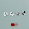 S999 Sterling Silver Flower Spacer Crystal Bracelet - Handmade Beaded DIY Thai Silver Jewelry Spacer Beads