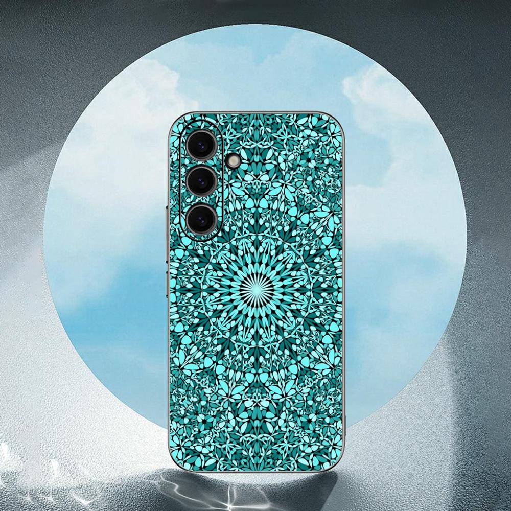 Mandala Flower Pattern Luxury Luxury Black Phone Case For Samsung Galaxy S23 S24 S25 Ultra S22 Plus S21
