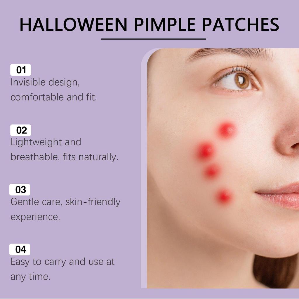 Jaysuing Halloween Acne Patches Gentle Care for Facial Skin Breathable Adhesive Covers for Acne Care 144pcs