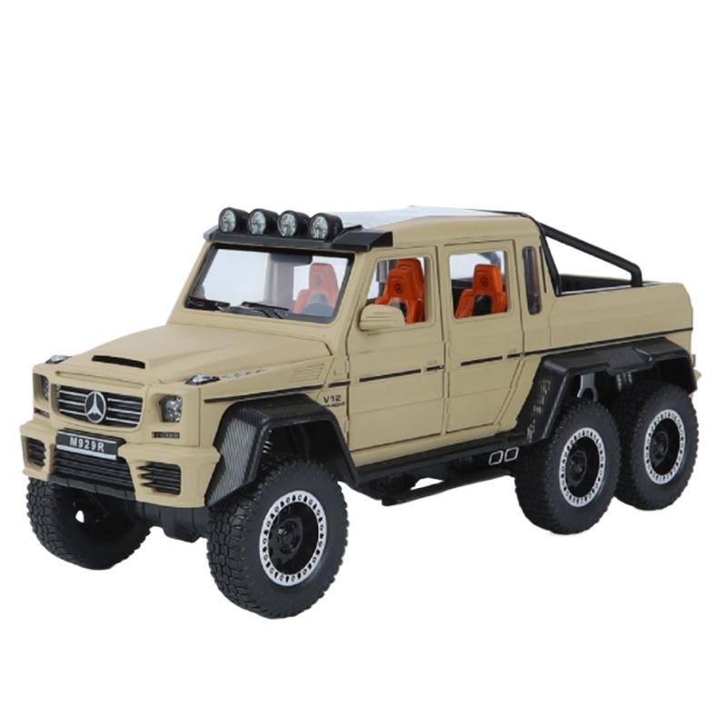 

1/20 BENZ G65 G63 6*6 Big Tire Alloy Car Model Diecast Metal Toy Off-Road Vehicles Car Model Sound and Light Simulation Children Gift жёлтый