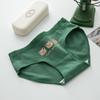 Japanese Cute Cartoon Green Bear Women's Mid-Waist Pure Cotton Underwear