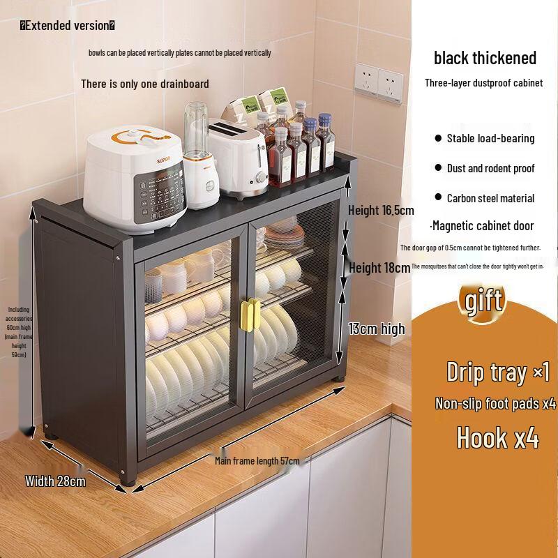 Handun 3-Tier Kitchen Dish Drying Rack with Hooks