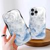 Kreslený vzor krémová textura pouzdro vlnitý okraj měkký silikonový kryt pouzdro na telefon pro iPhone Samsung Huawei Honor Xiaomi Redmi Infinix Tecno