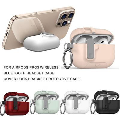 2025 New For AirPods Pro 3 Phone Stand Case Cover Magnetic Auto Lock TPU Shockproof Protective Sleeve With Hook for AirPods Pro3