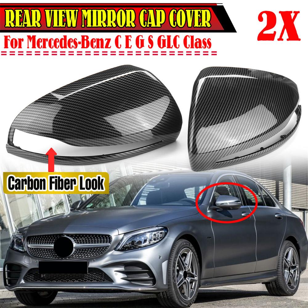 Spiegelabdeckkappen in Carbon-Optik für Mercedes Benz W205 X253 W213 W222 2016-2020