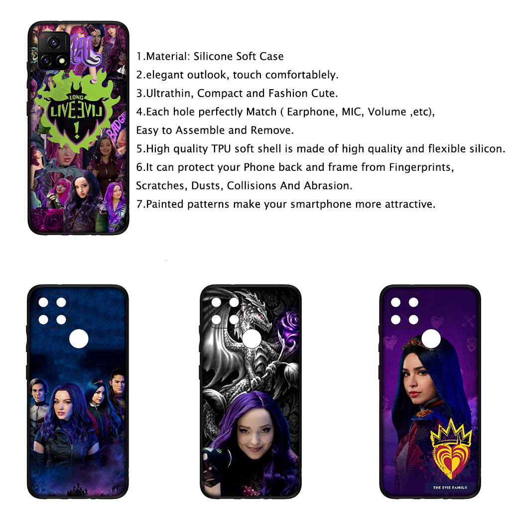for Samsung Galaxy S24 S23 iPhone 16 15 14 Xiaomi Redmi Note 13 12 11 10 8 Plus 9 Pro Max X XR A16 A06Phone Case Anime Descendants OPPO Huawei Cover