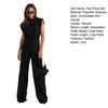 Women Two Piece Outfits Summer Sleeveless Irregular Hem Top And Wide Leg Pants Set Casual Business Office Set