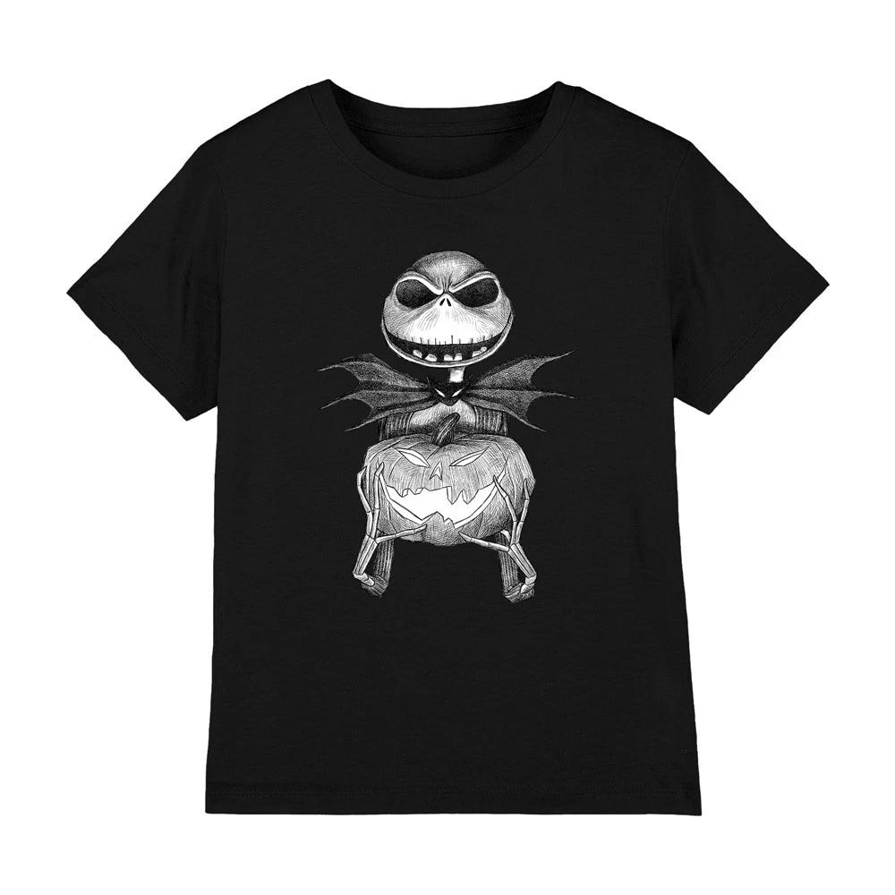 The Nightmare Before Christmas Jack Pumpkin Sketch Kids T-Shirt Black M
