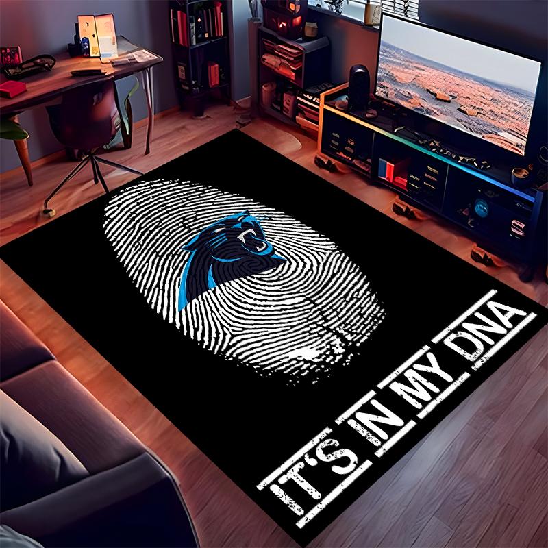 1pc Carolina Panthers Print Area Rug - Soft,Washable Non-Slip Indoor Mat for Office Chairs,Living Room,Home Office Decorative Rug