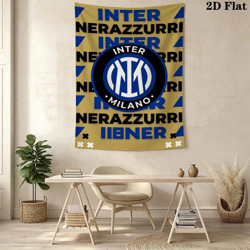 Inter Milan Logo Wallpaper Bedding 1 Duvet Cover 2 Pillowcase Without Core Christmas Birthday Gift Soft And Comfortable