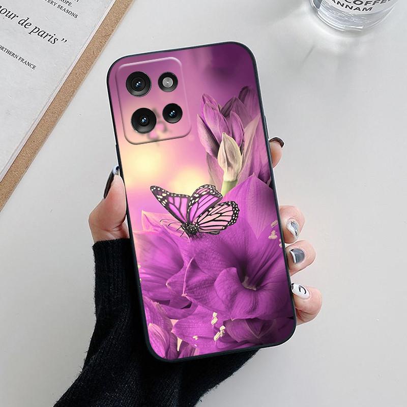 För Motorola Moto G75 Skal Härligt Tecknat Blomma Mjukt Silikon Telefonskydd För Moto G35 G55 5G E14 G04S G54 Power 5G Funda Coque