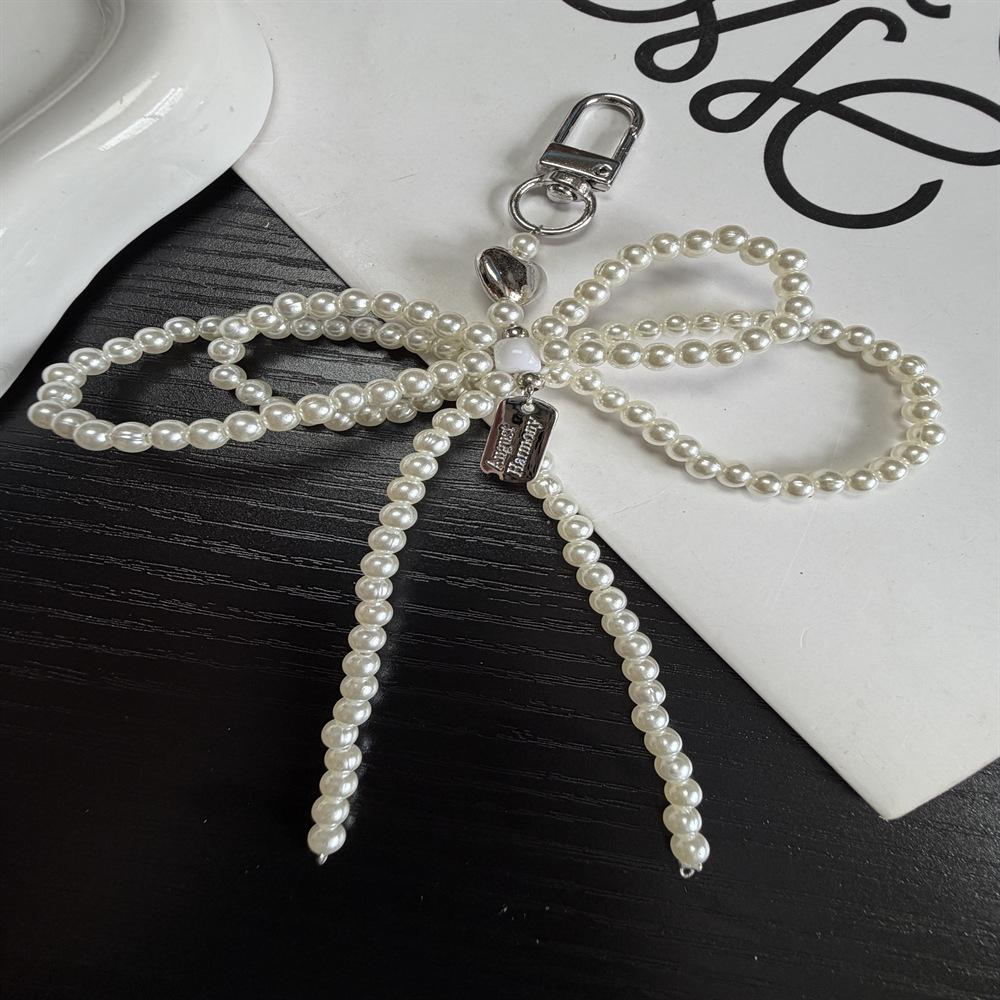 Beaded Bow Pendant for Phone Strap, Keychain, Camera, and Earphone