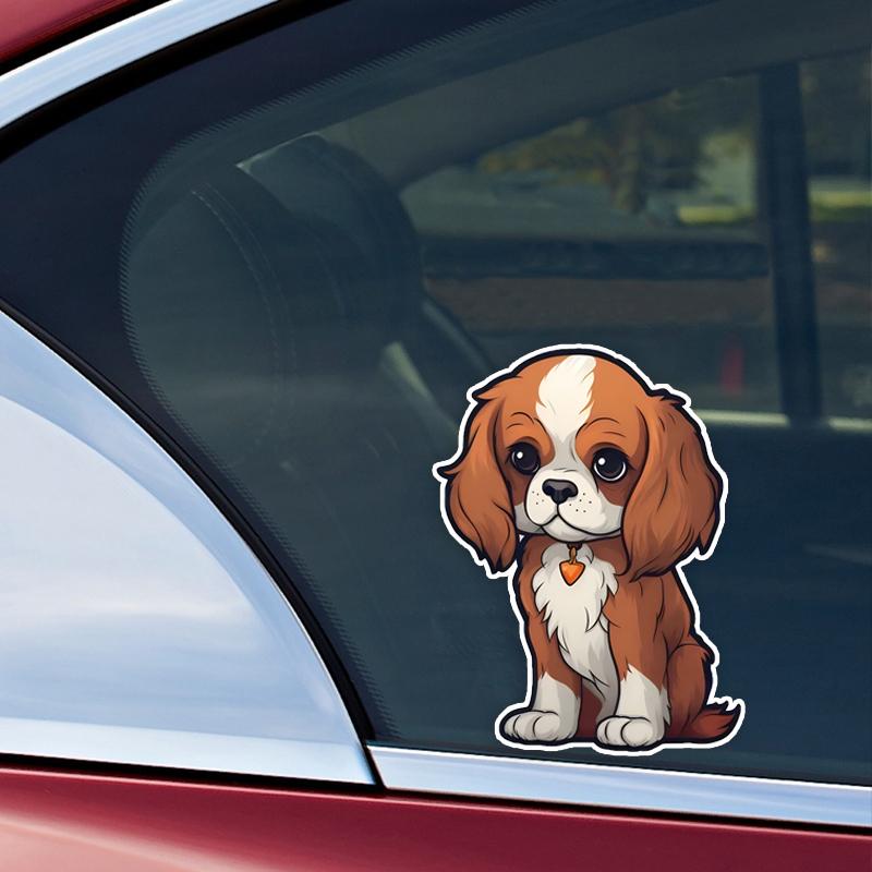 JT117#11.5x15cm Cute Cavalier King Collar Vinyl Car Sticker Decal Cute Puppy Dog Animal Decorative Car Stickers
