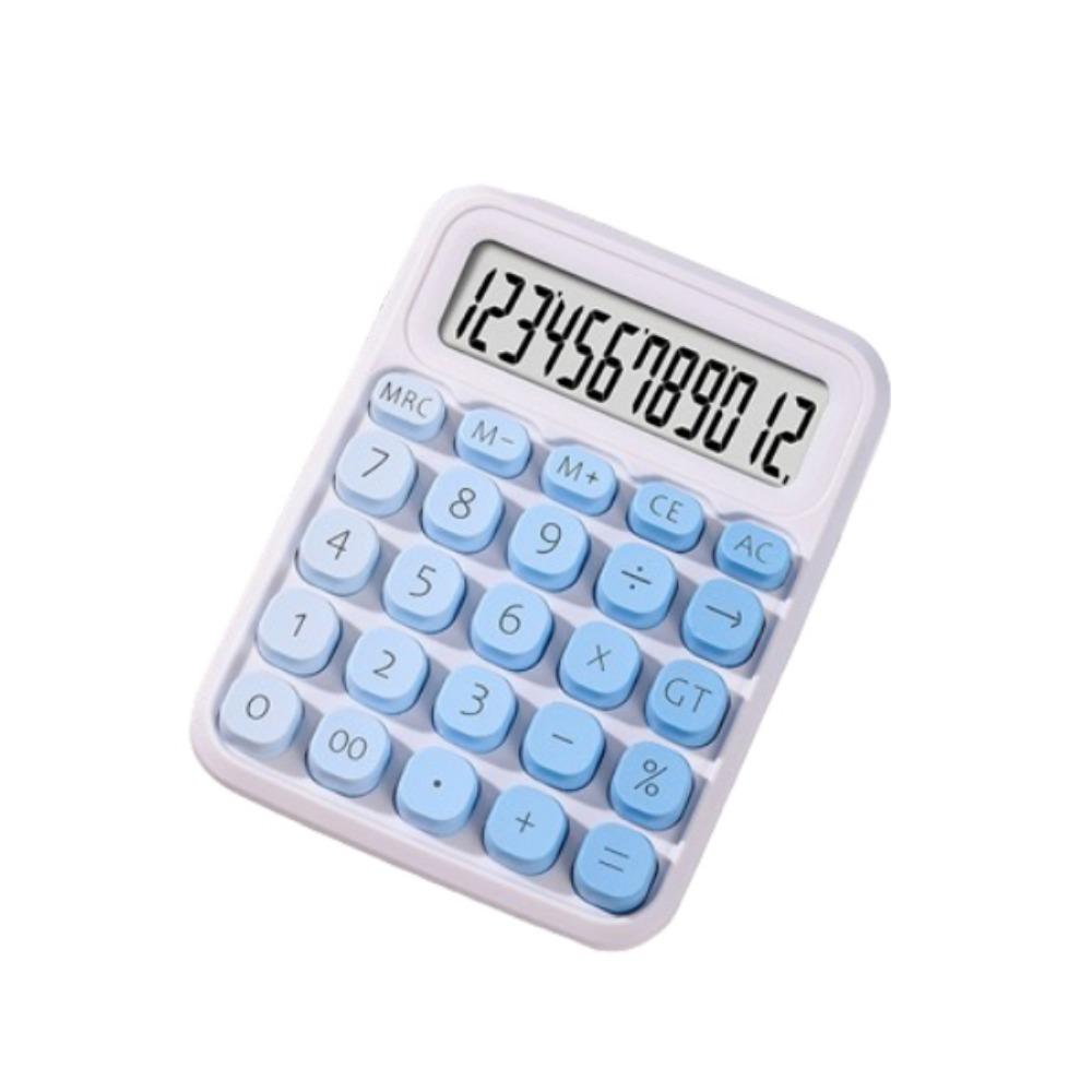 Cute 12 Digits Calculator Large LCD Display Candy Color Finance Calculator Portable Practical Student Calculator