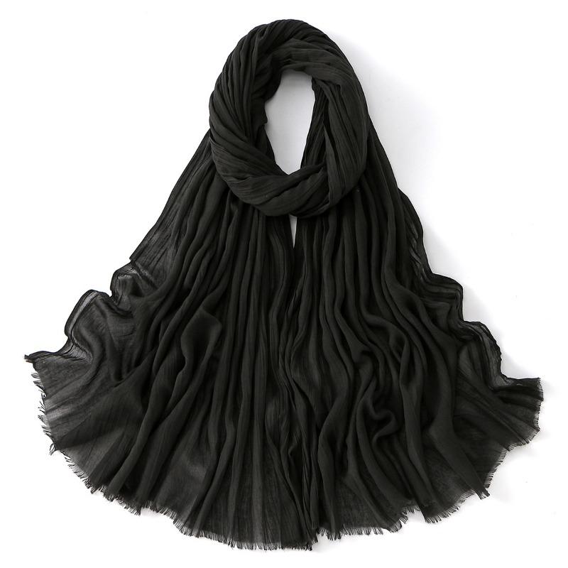 Summer new light and breathable large size scarf hot-selling popular solid color simple and versatile ethnic headscarf women