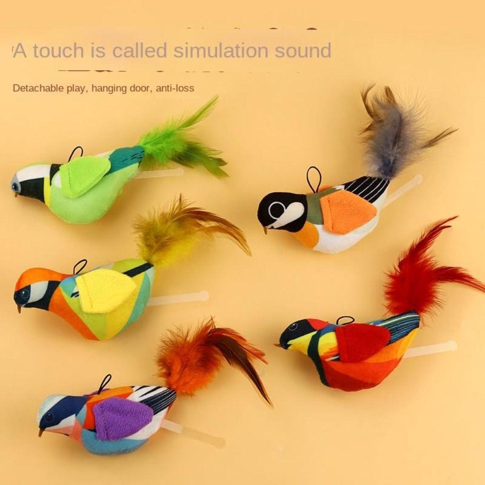 Elektronisches Haustier-Simulations-Vogelspielzeug, lebendiges Zwitschern, fliegender Vogel, Spaß, lockt Katzenspielzeug für Hauskatzen an