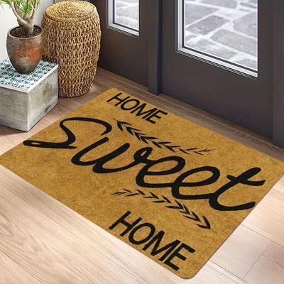 Warm Home Carpet Mat - Welcome Text Decorative Pattern Vintage Fresh Classic Multi-color Cozy Indoor Decor Home Decoration Rug