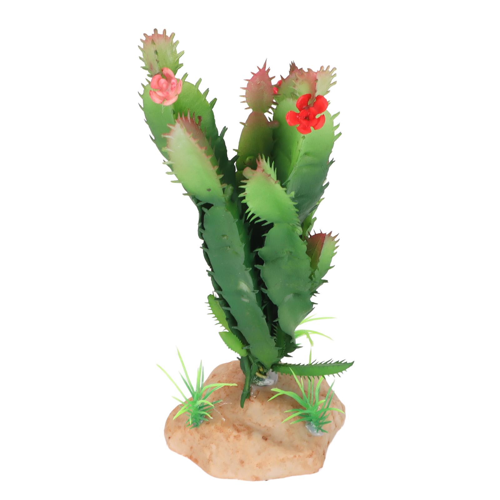 

Aquarium Cactus Decoration Artificial Cactus Fish Tank Desert Reptile Decoration for Lizard Gecko Bearded Dragon
