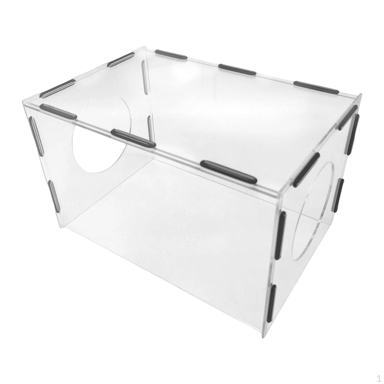 Закрытая крышка пылесборника для шлифования Акриловая с 2 отверстиями Портативный прозрачный пыленепроницаемый колпак для 35cmx25cmx25cm