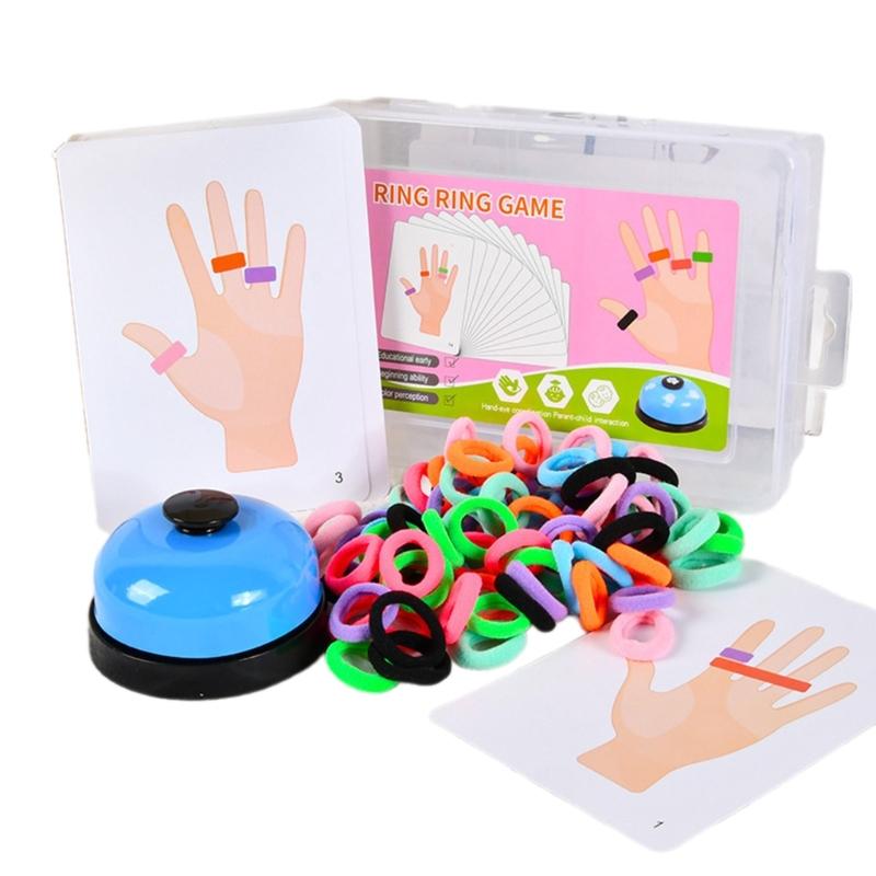 

Elastic Rope Finger Rings Matching Game for Children Interaction Sorting Game Reaction Training Board Game for Toddlers 1