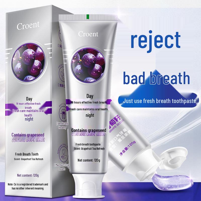 Grape Seed Crystal Toothpaste: Cleans Mouth & Freshens Breath with Grape & Pear Flavor, 120g