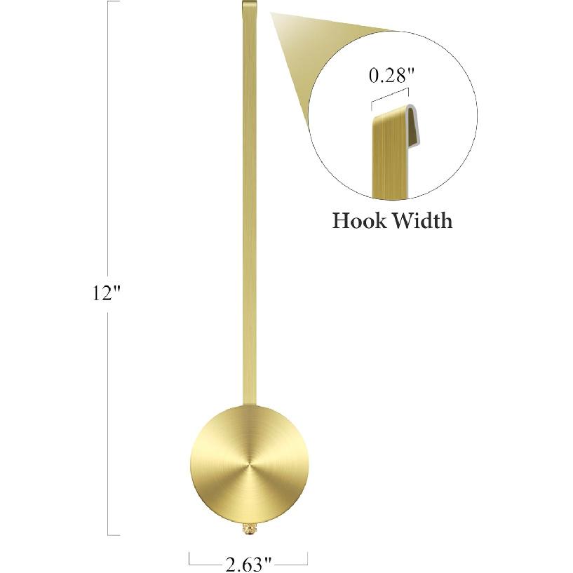 NiHome Quartz Wall Clock Pendulum Replacement - Aluminum Traditional Mechanical Retro Clock With High Gloss Pendulum (Gold)