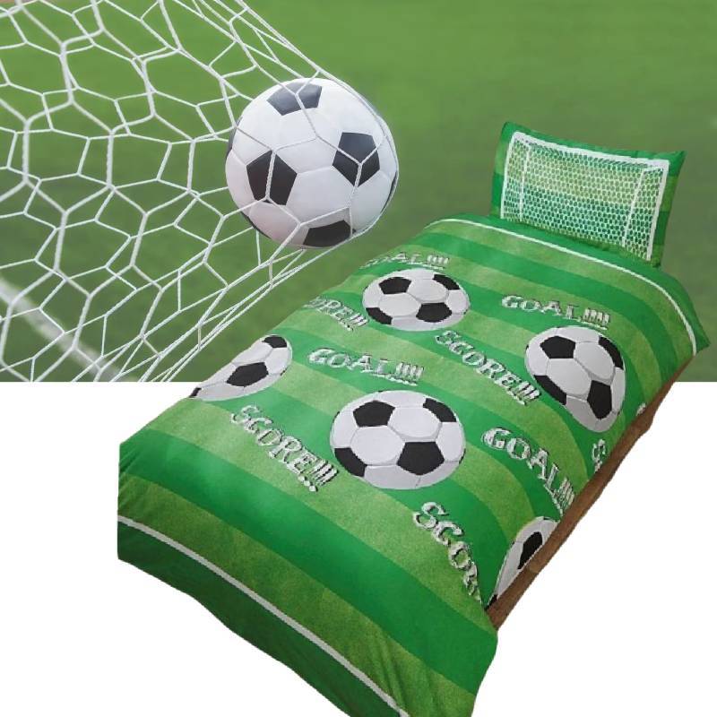 Goal Shoot Football Soccer Kids Boys Single Duvet Quilt Cover Bedding Set