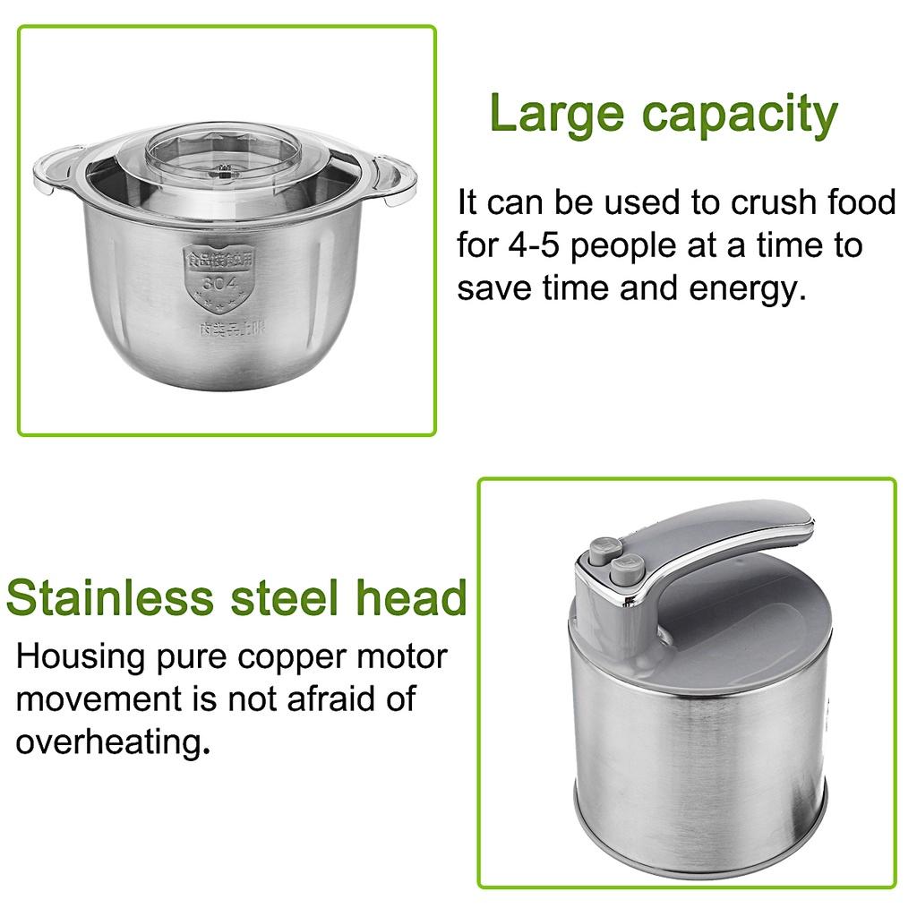 500W Stainless Steel Electric Chopper Meat Grinder Mincer Food Processor Slicer Vegetable Food Chopper Slicer Machine 220V 5L