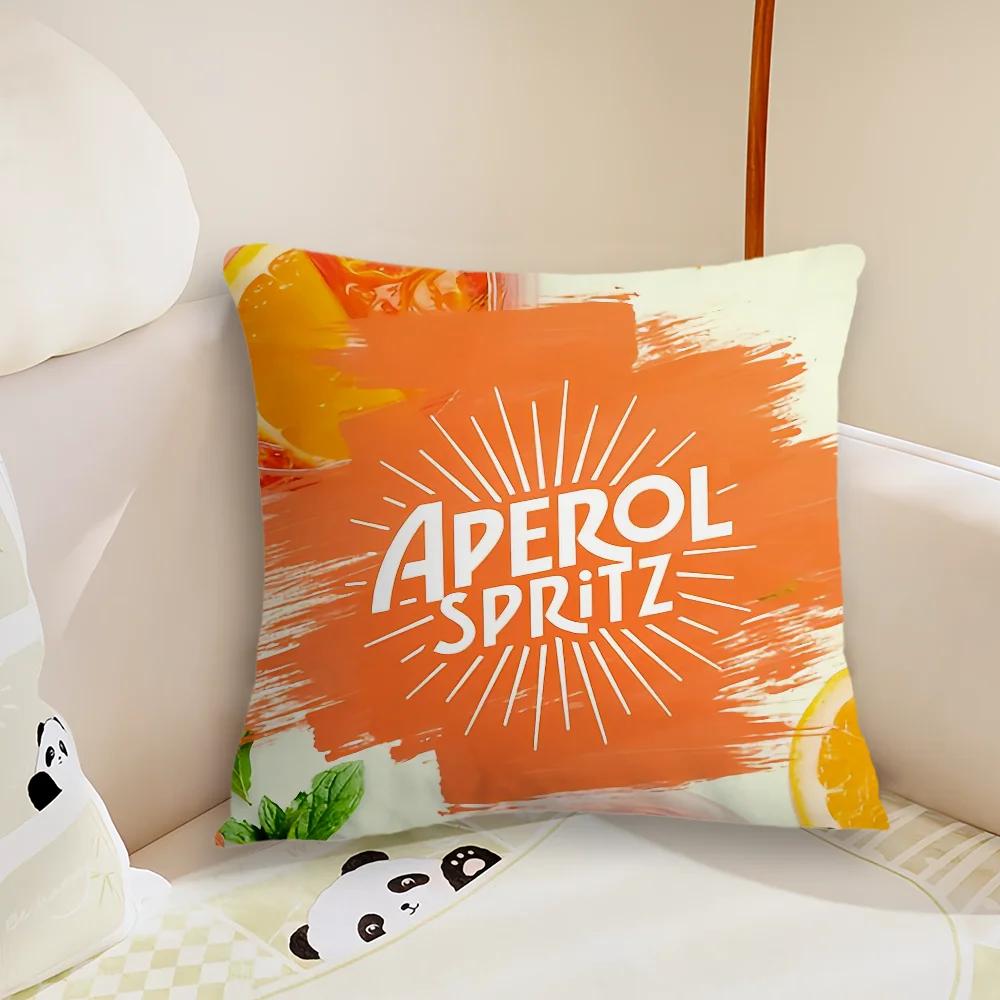 Aperol Spritz Logo Cushion Cover Cushion Room Bedroom Headboard Sofa Living Backrest Nap Time Pillow Case