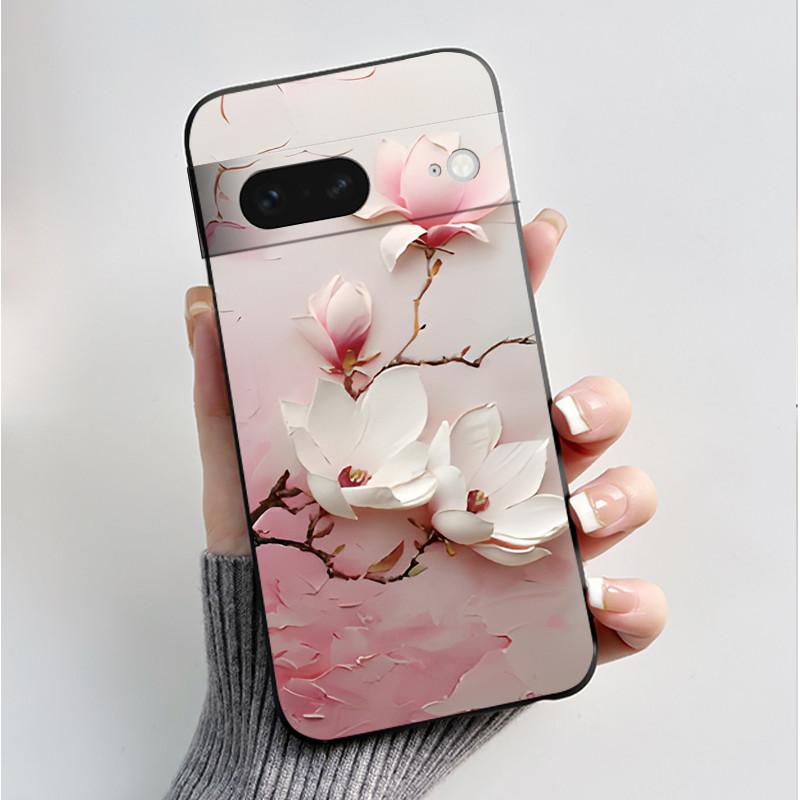 For Google Pixel 7 / Pixel 7 Pro Case Luxury Fashion Butterfly Flowers Black Soft TPU Silicone Back Cover Pixel7 7Pro Phone Case