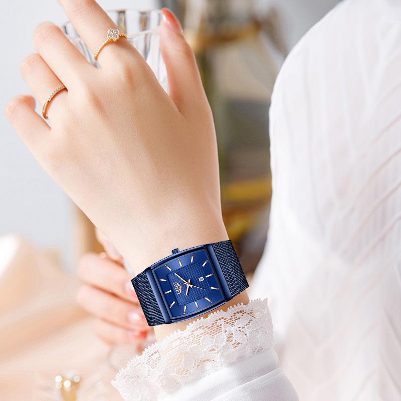 LIGE TOP Damenuhr Elegante Mode Kalenderuhr Damen Wasserdicht Luxus Damen Quarz Armbanduhr Relogio Feminino