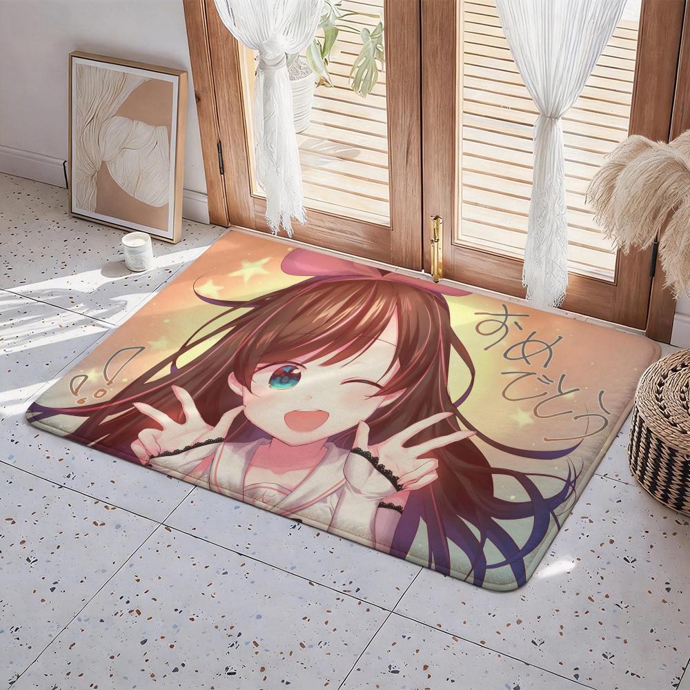 Character K Kizuna AI Floor Mat Eco Flannel Doormat Non Slip Odorless Indoor Floor Rug Soft Short Plush Home Mat