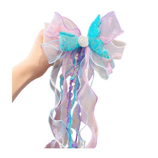 Girl Hair Pin Bowknot Starfish Shell Faux Pearls Chain Decor Kids Hair Clip Princess Headwear Hair Accessories