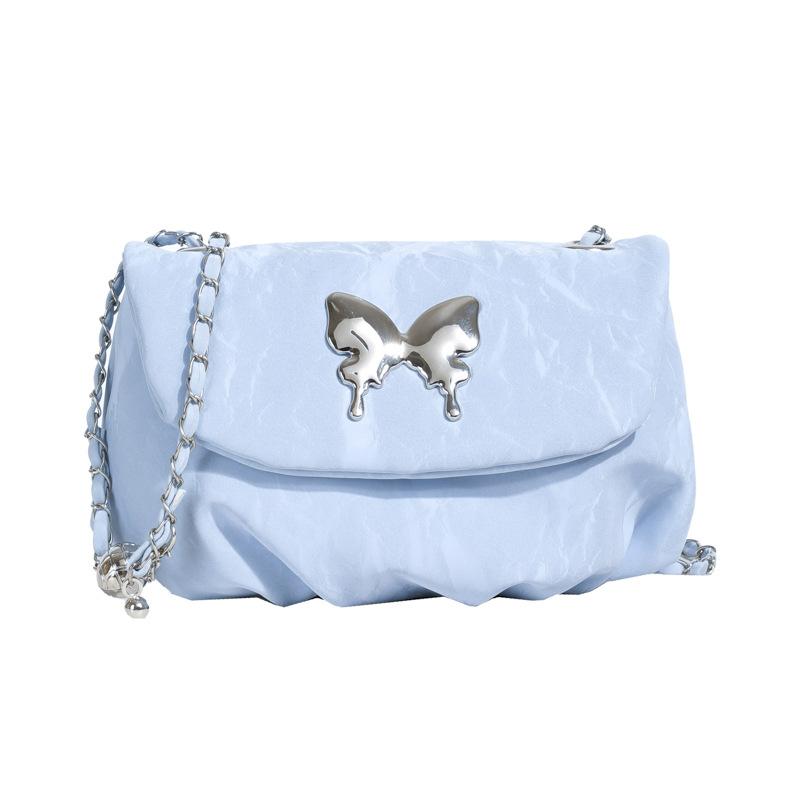 

Bag Women s 2024 New Textured Niche Summer Versatile Fashion Chain One Shoulder Crossbody Folded Saddle Bag синій