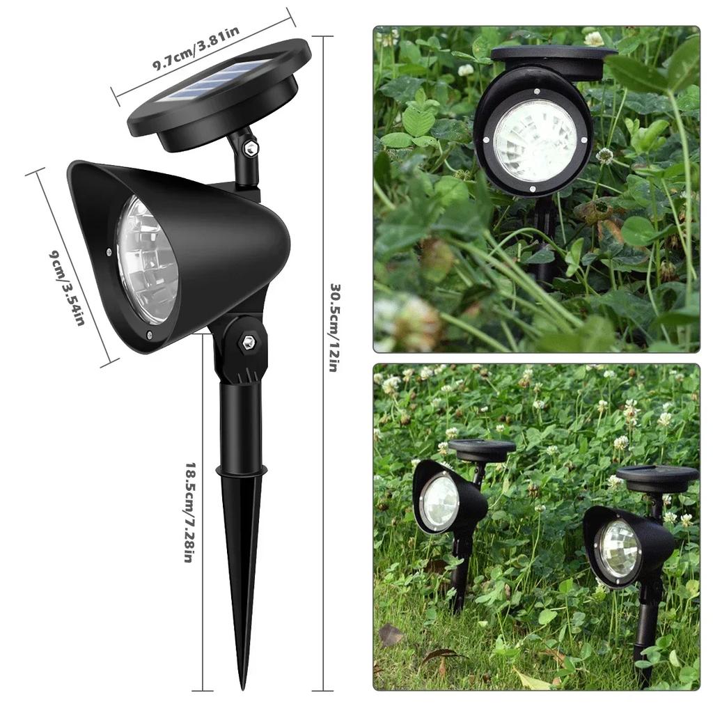 1/2PCS Solar Powered LED Spotlight Outdoor - Waterproof Garden Landscape Light for Pathway, Lawn,Tree Courtyard X-mas Decoration