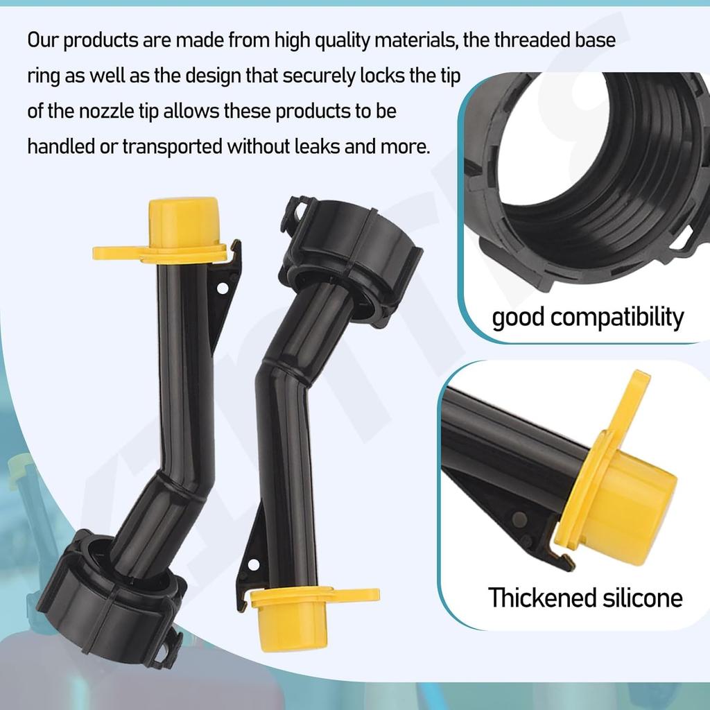 3 Pcs Fuel Gas Can Jug Spouts Nozzles & Rings & Caps For Blitz 900302 900092 900094 Old Style Easy To Tall And Use For Fuel, Diesel, Kerosene, Gas,