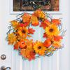 Halloween Harvest Festival Home Decoration Pumpkin Berry Door Hanging Vine Ring Thanksgiving Maple Leaf Wreath Decoration