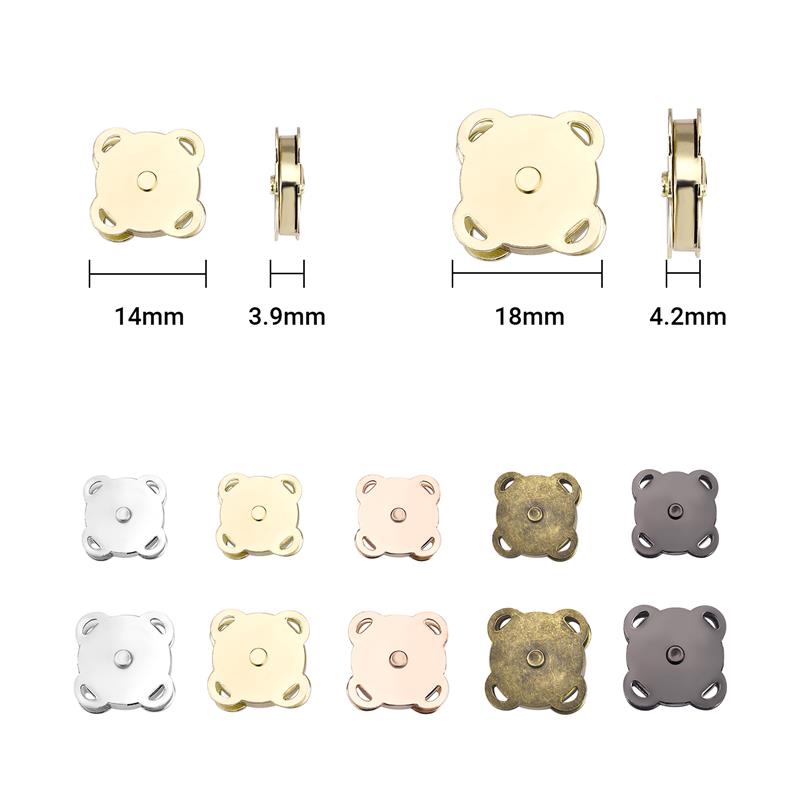 10 Piece/Pack Magnetic Snap Button Metal Plum Blossom Sew On Button Clasps Fasteners For Purses Handbag Clothes DIY Accessorie